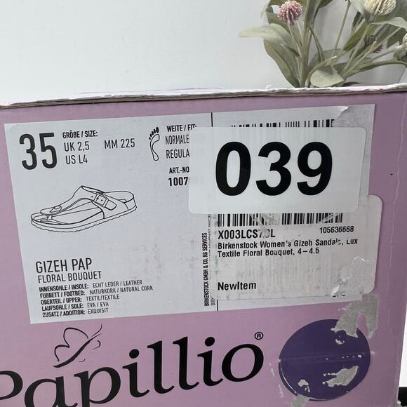 Papillio by Birkenstock Gizeh Pap Sandal Floral Bouquet Women 4 NWB Regular Fit - Picture 10 of 10